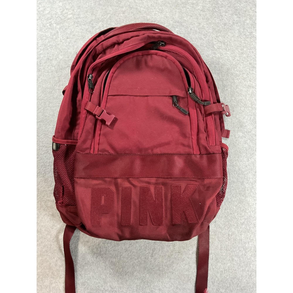 Victoria's Secret PINK Collegiate Backpack Burgundy Maroon School Bag Large